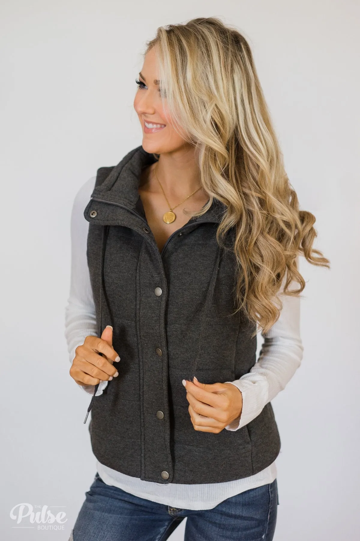 Puffer Vest- Charcoal