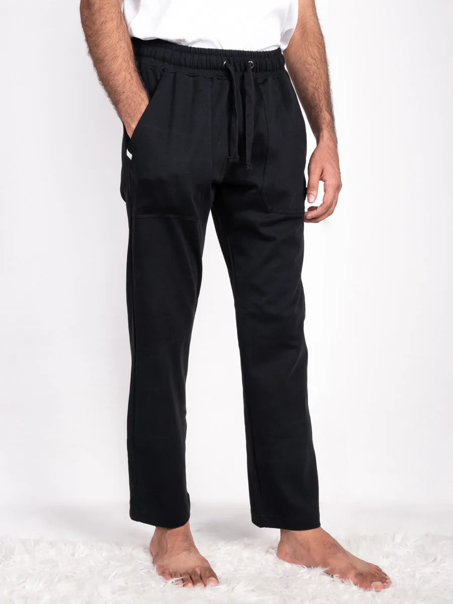 Pure Black Flex  Cotton Jersey Pajama