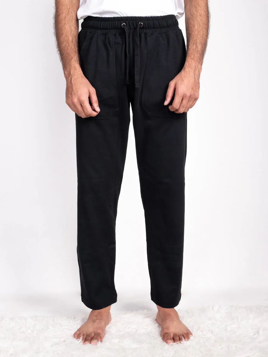 Pure Black Flex  Cotton Jersey Pajama