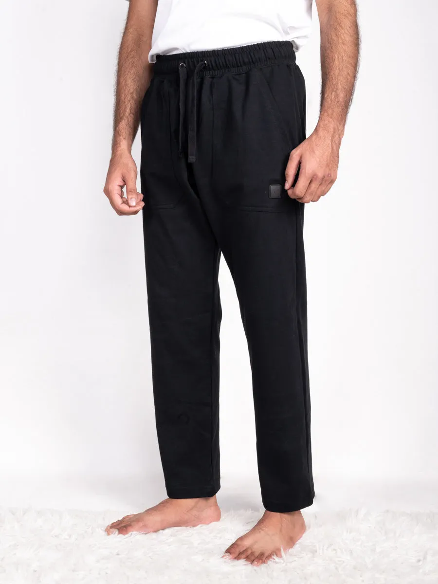Pure Black Flex  Cotton Jersey Pajama