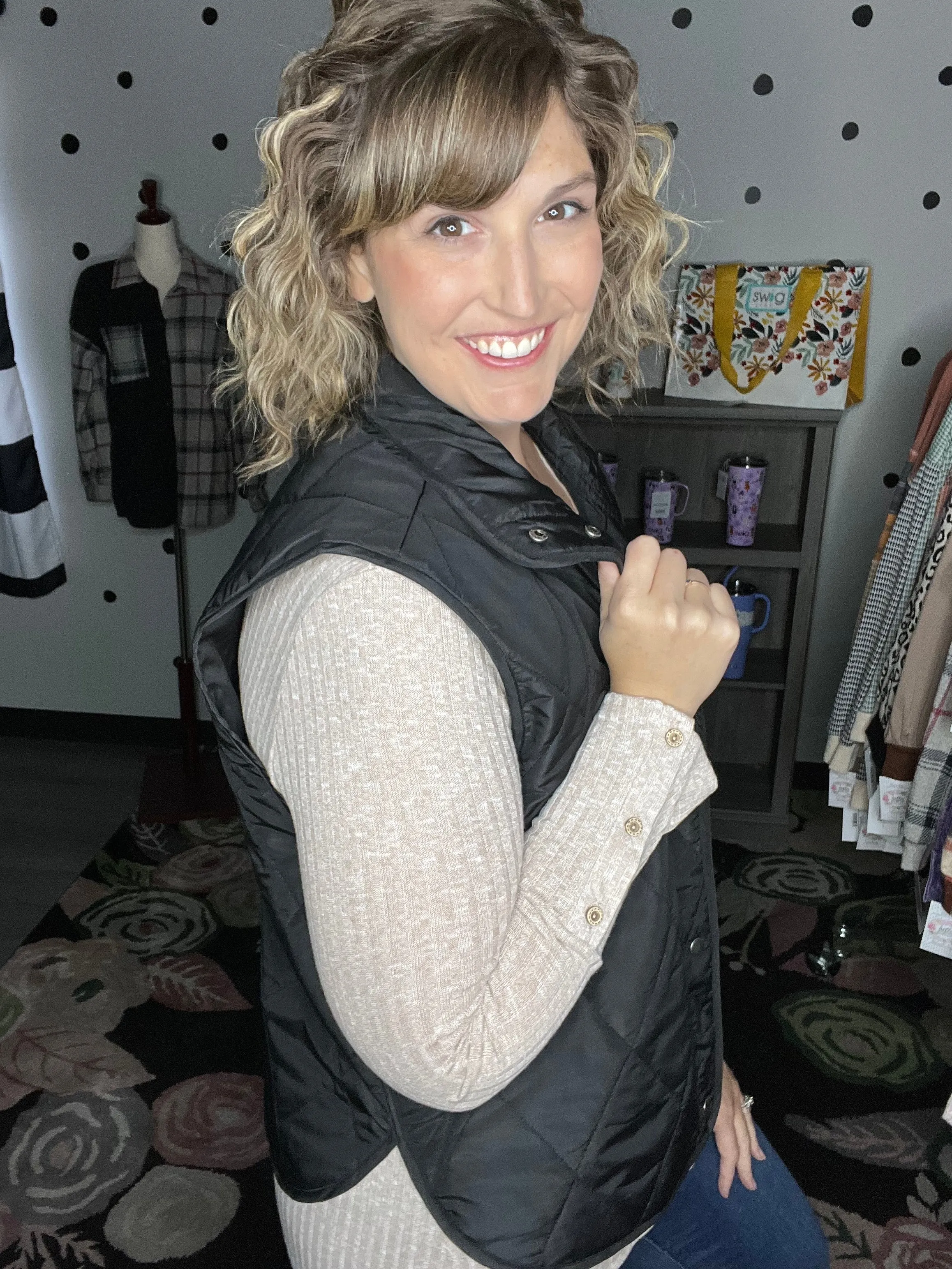 Quilted Snap Up Vests | 3 Colors