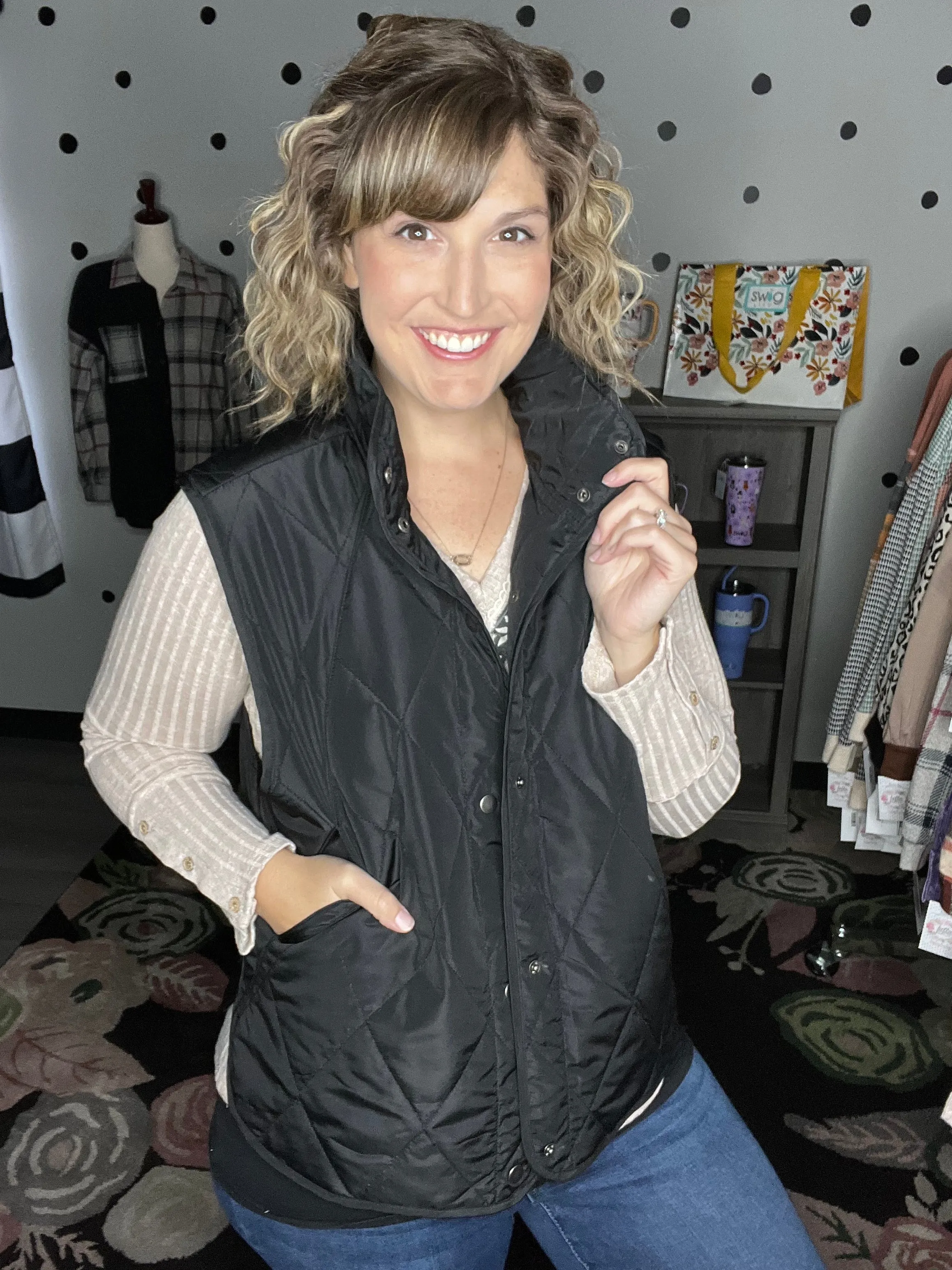 Quilted Snap Up Vests | 3 Colors