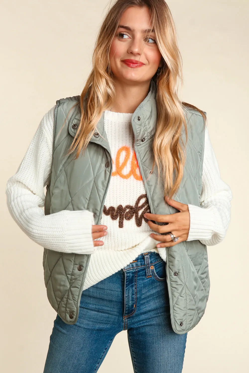 Quilted Snap Up Vests | 3 Colors