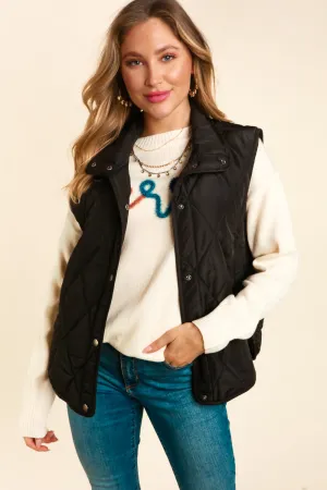 Quilted Snap Up Vests | 3 Colors