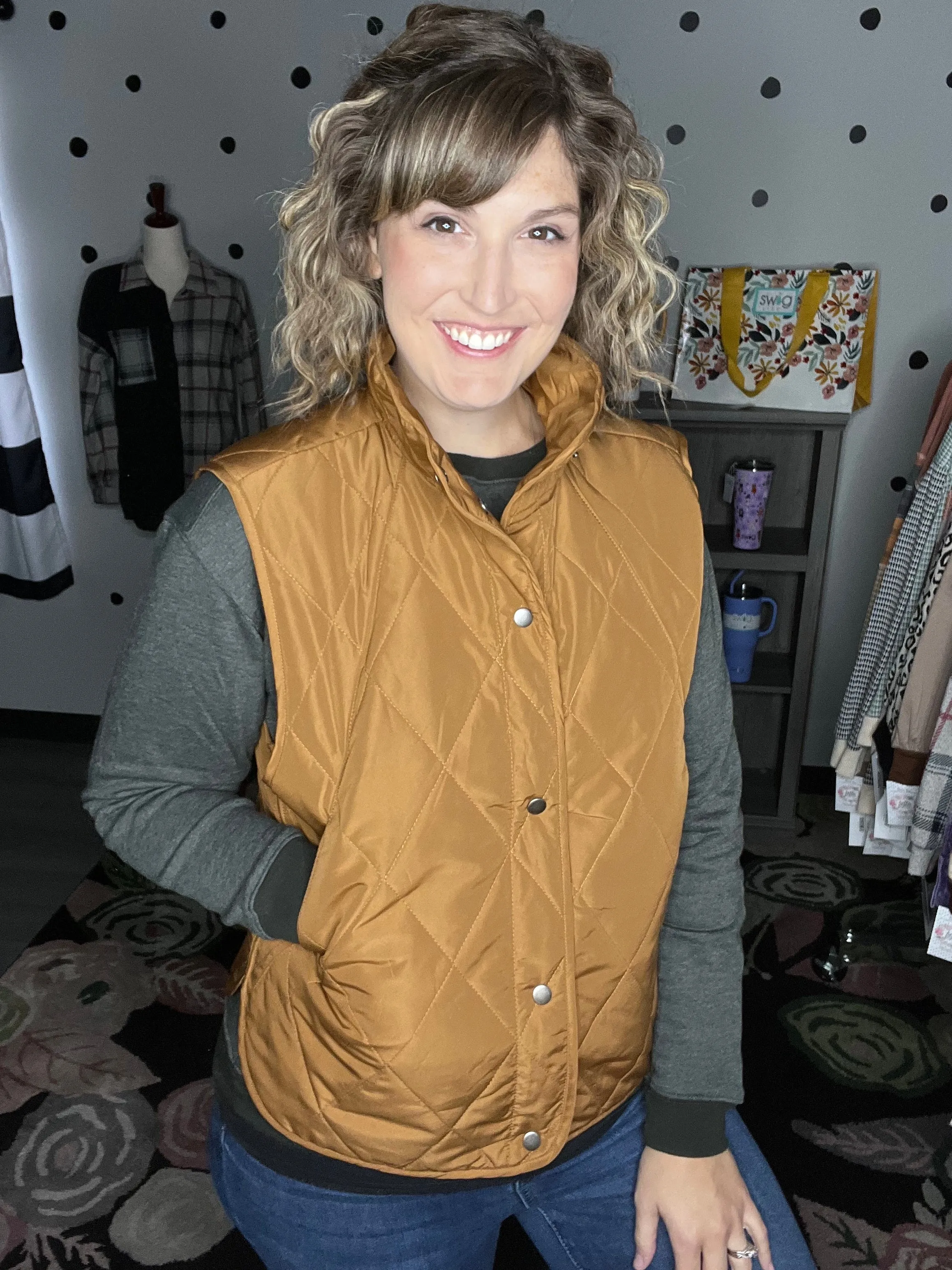 Quilted Snap Up Vests | 3 Colors