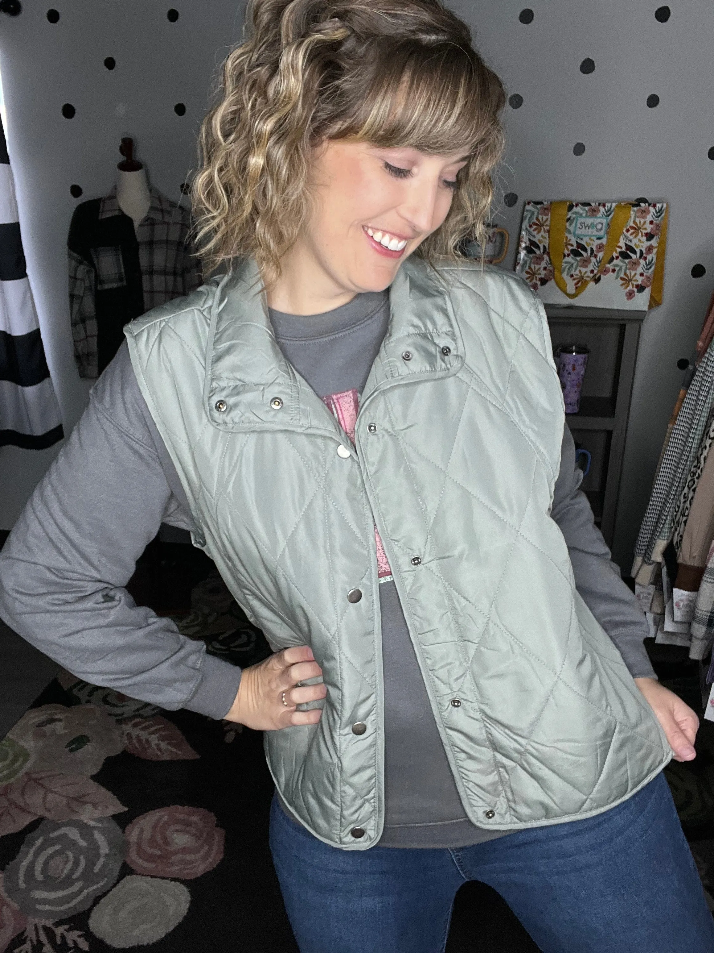 Quilted Snap Up Vests | 3 Colors