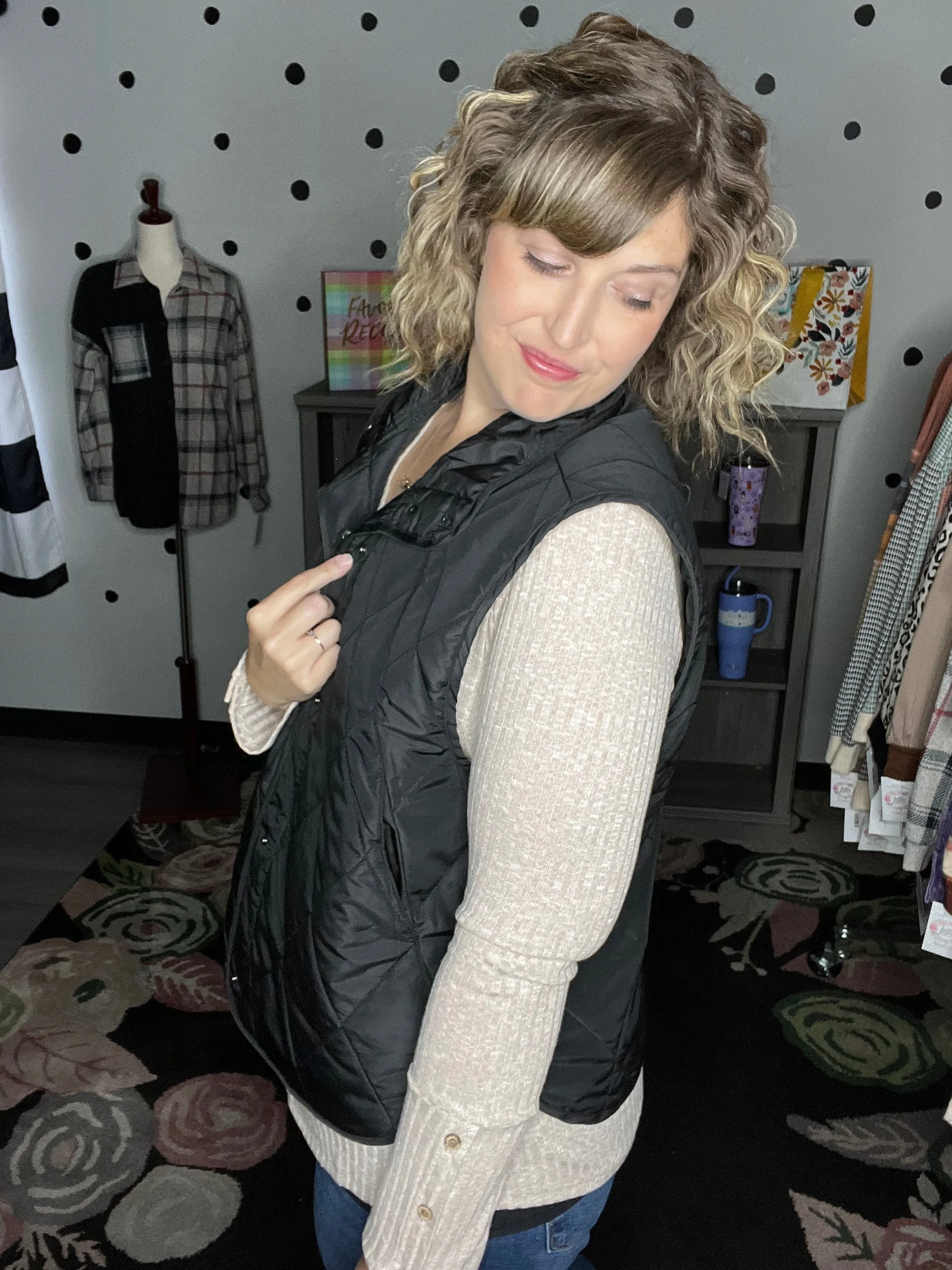 Quilted Snap Up Vests | 3 Colors