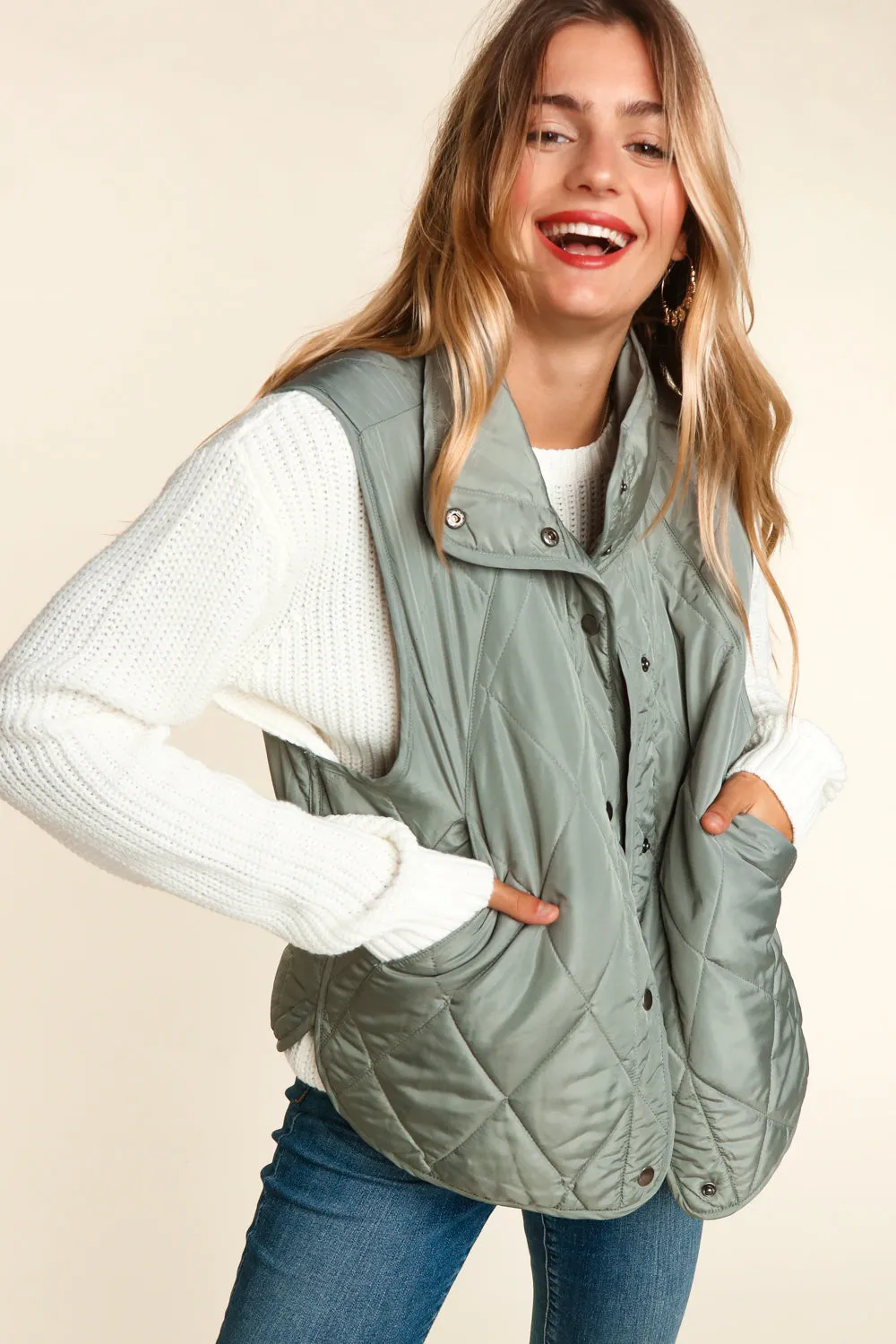 Quilted Snap Up Vests | 3 Colors