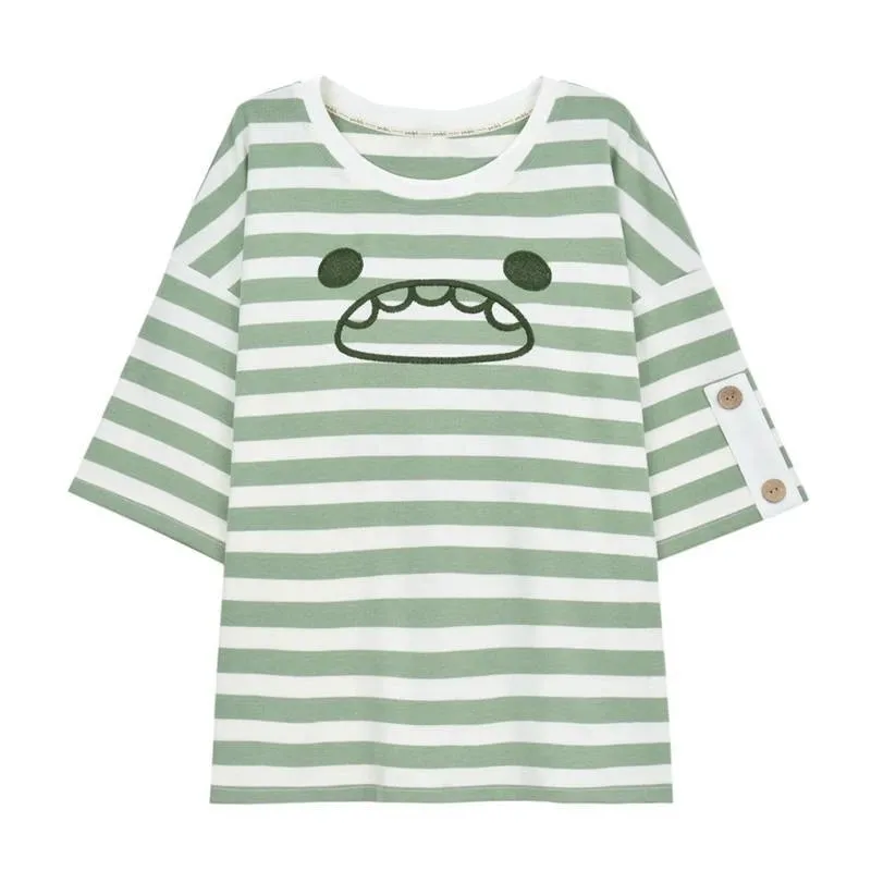 "MONSTER STRIPED" T-SHIRT / OVERALLS N081102