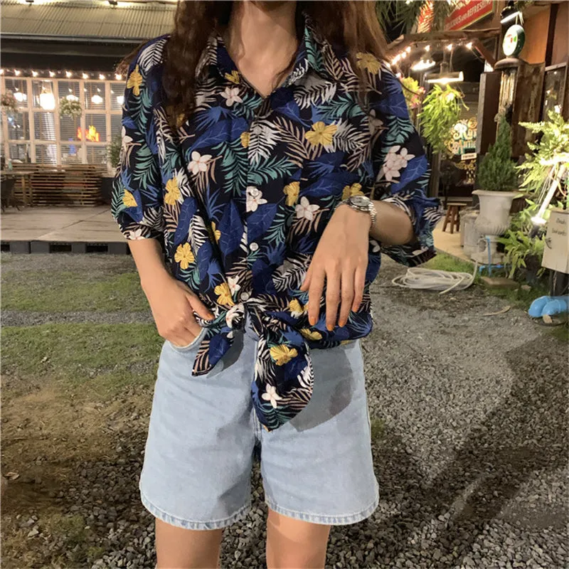 "PRINTED FLOWER" SHORT SLEEVE SHIRT S031105