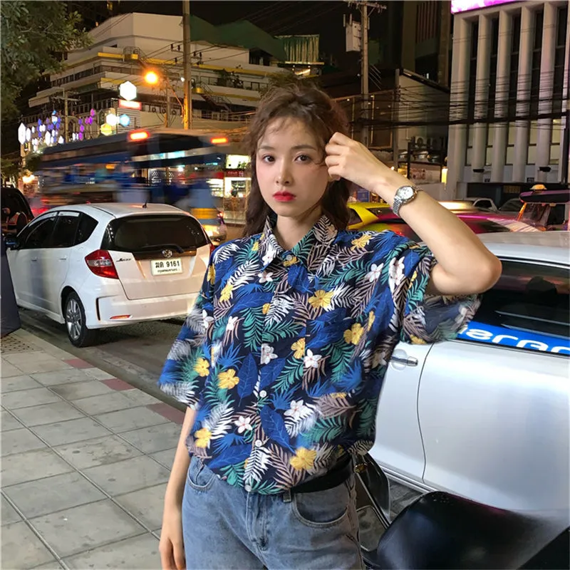 "PRINTED FLOWER" SHORT SLEEVE SHIRT S031105