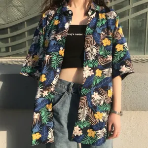 "PRINTED FLOWER" SHORT SLEEVE SHIRT S031105