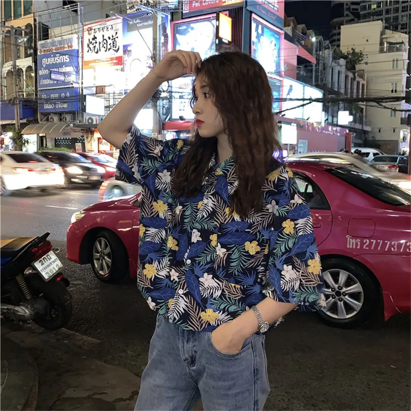 "PRINTED FLOWER" SHORT SLEEVE SHIRT S031105