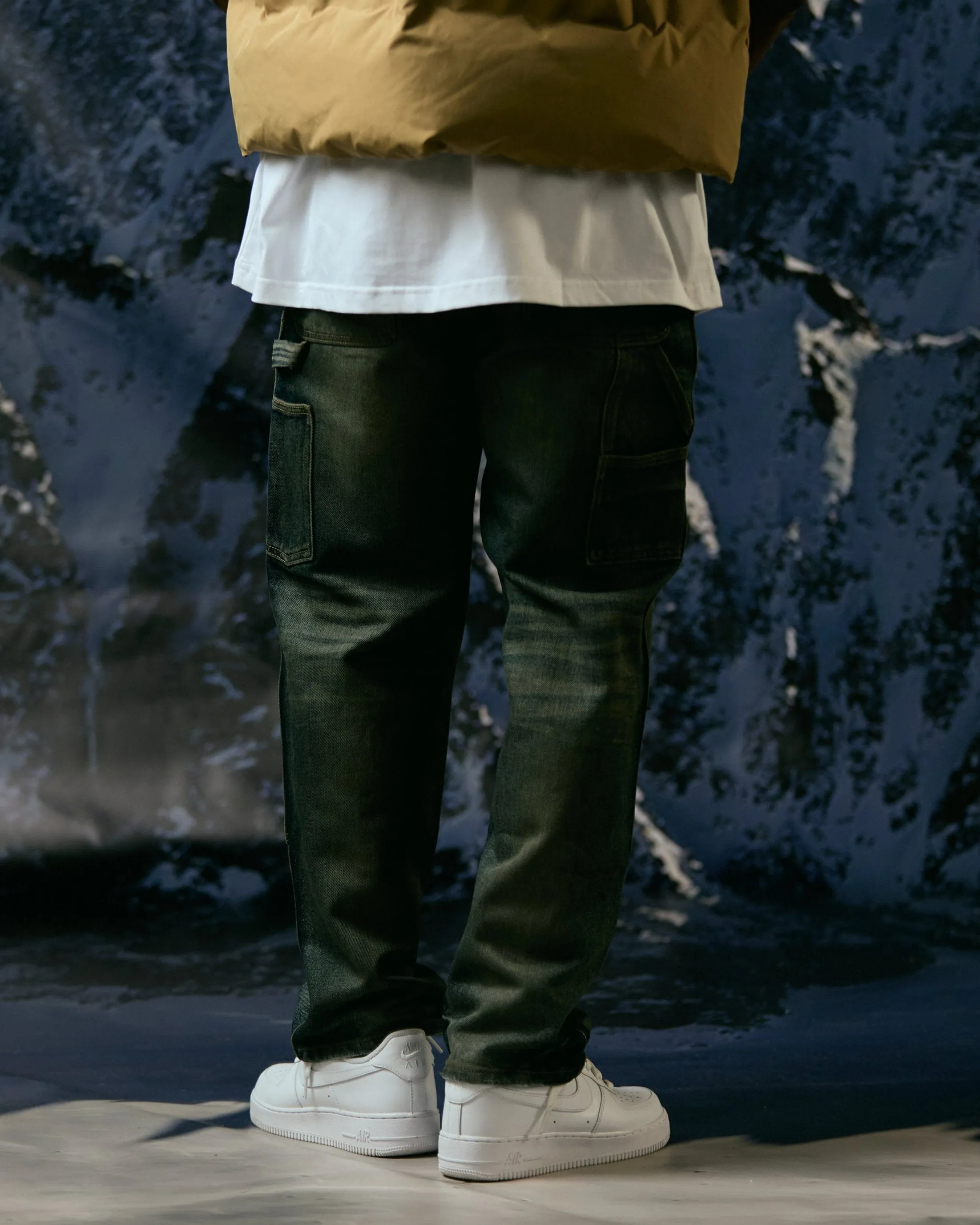 "Wise" Oil Washed Distressed Jeans
