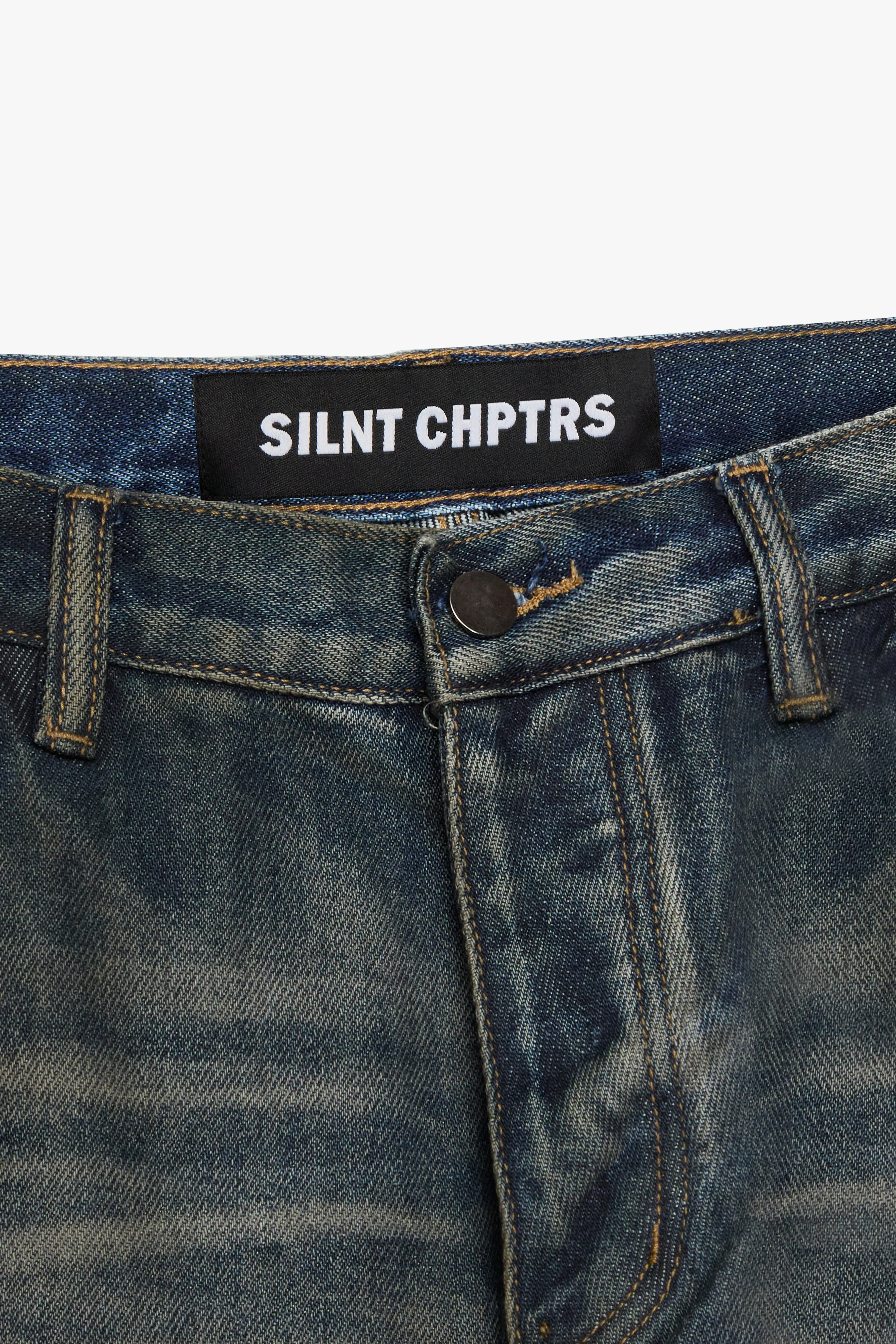 "Wise" Oil Washed Distressed Jeans