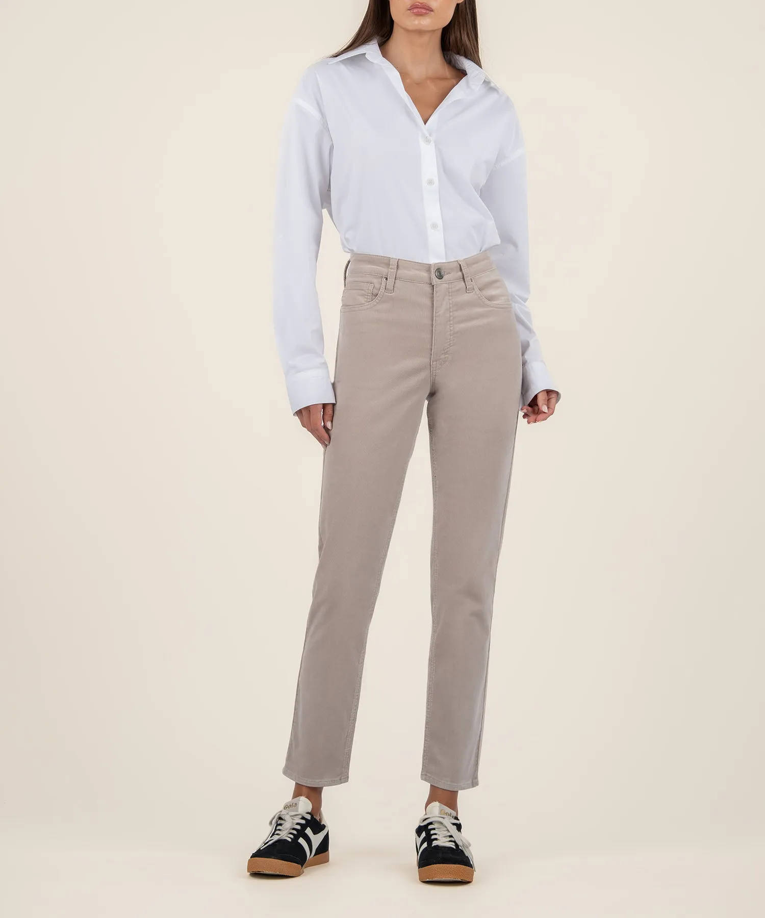 Rachael Corduroy Mom Jean, Long - FINAL SALE