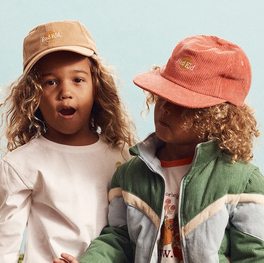 Rad Kid Pinch Front Cord Cap - Eco Red