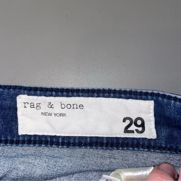 Rag &amp; bone Jeans Mid-Rise Ankle Skinny Jean Blue Sz 29