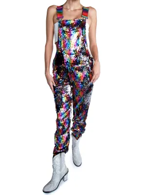 Rainbow Road Jogger Sequin Overalls
