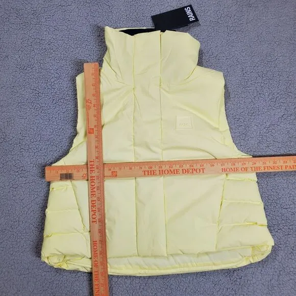 RAINS Loop Vest Puffer Womens Small Waterproof Windproof Gorpcore Yellow Straw