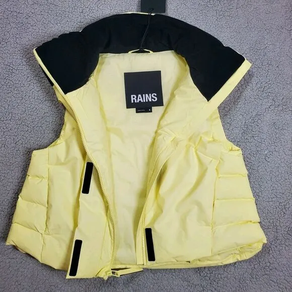 RAINS Loop Vest Puffer Womens Small Waterproof Windproof Gorpcore Yellow Straw