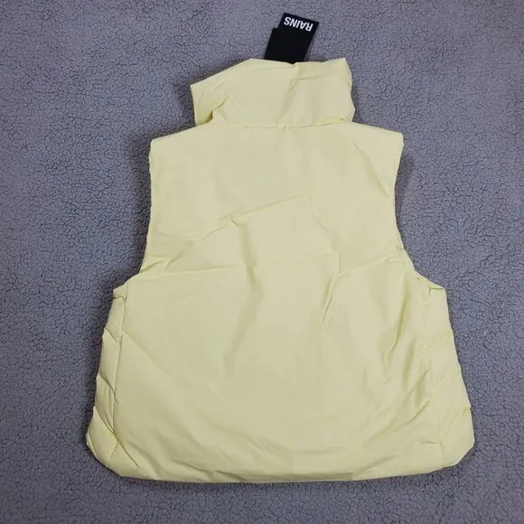 RAINS Loop Vest Puffer Womens Small Waterproof Windproof Gorpcore Yellow Straw