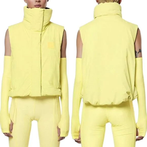 RAINS Loop Vest Puffer Womens Small Waterproof Windproof Gorpcore Yellow Straw