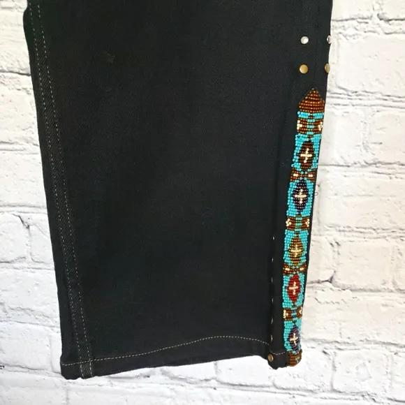 Ralph Lauren Beaded High Rise Straight Ankle Jeans--Sz 33/16