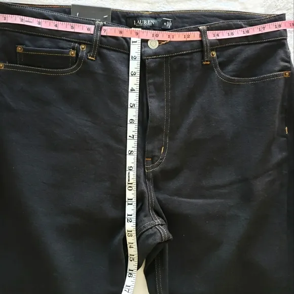 Ralph Lauren Beaded High Rise Straight Ankle Jeans--Sz 33/16