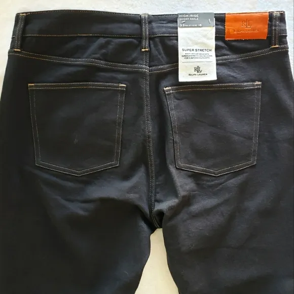 Ralph Lauren Beaded High Rise Straight Ankle Jeans--Sz 33/16