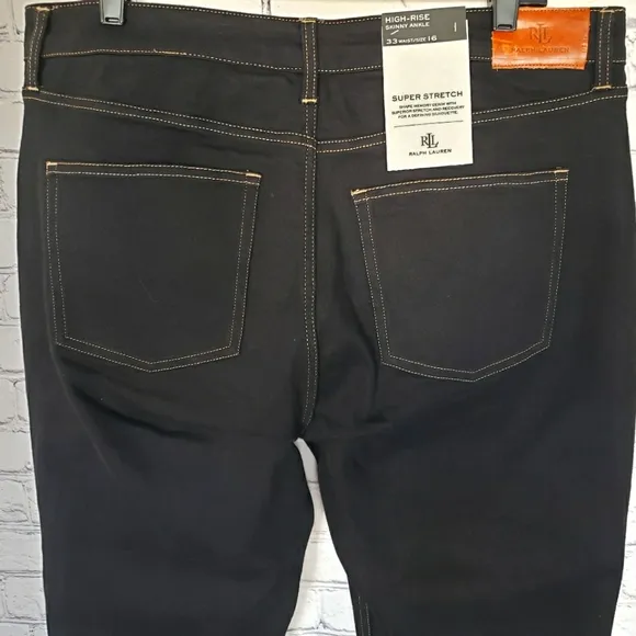 Ralph Lauren Beaded High Rise Straight Ankle Jeans--Sz 33/16