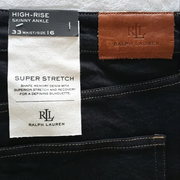Ralph Lauren Beaded High Rise Straight Ankle Jeans--Sz 33/16