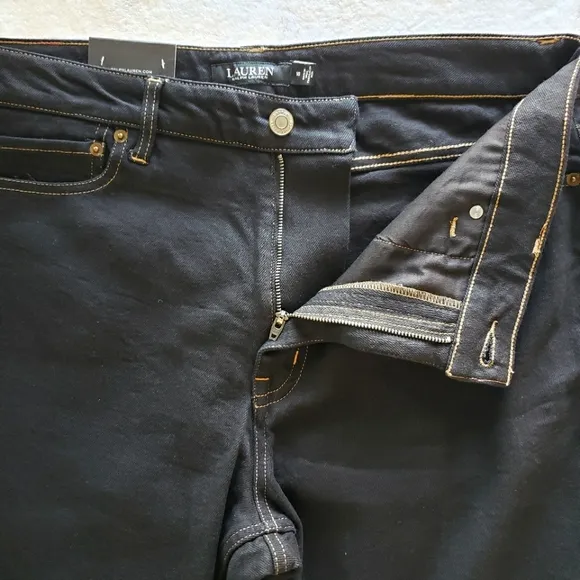 Ralph Lauren Beaded High Rise Straight Ankle Jeans--Sz 33/16