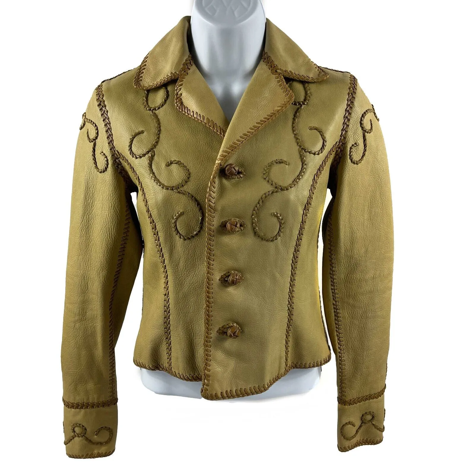 Ralph Lauren - Blue Label Western Leather Cropped Jacket - Camel Tan - 0 - XS
