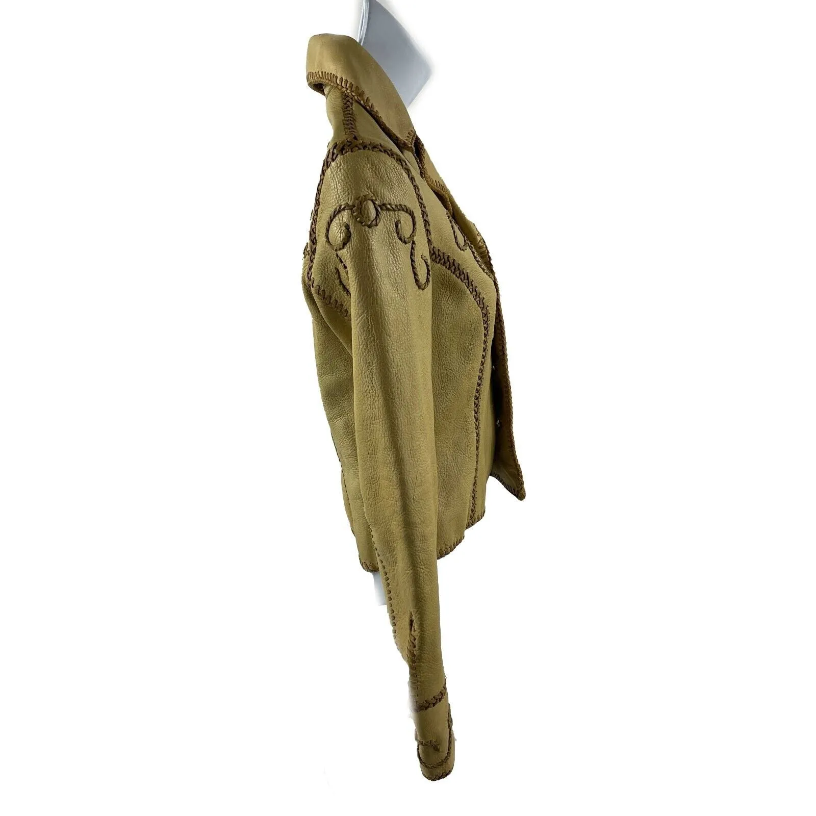 Ralph Lauren - Blue Label Western Leather Cropped Jacket - Camel Tan - 0 - XS