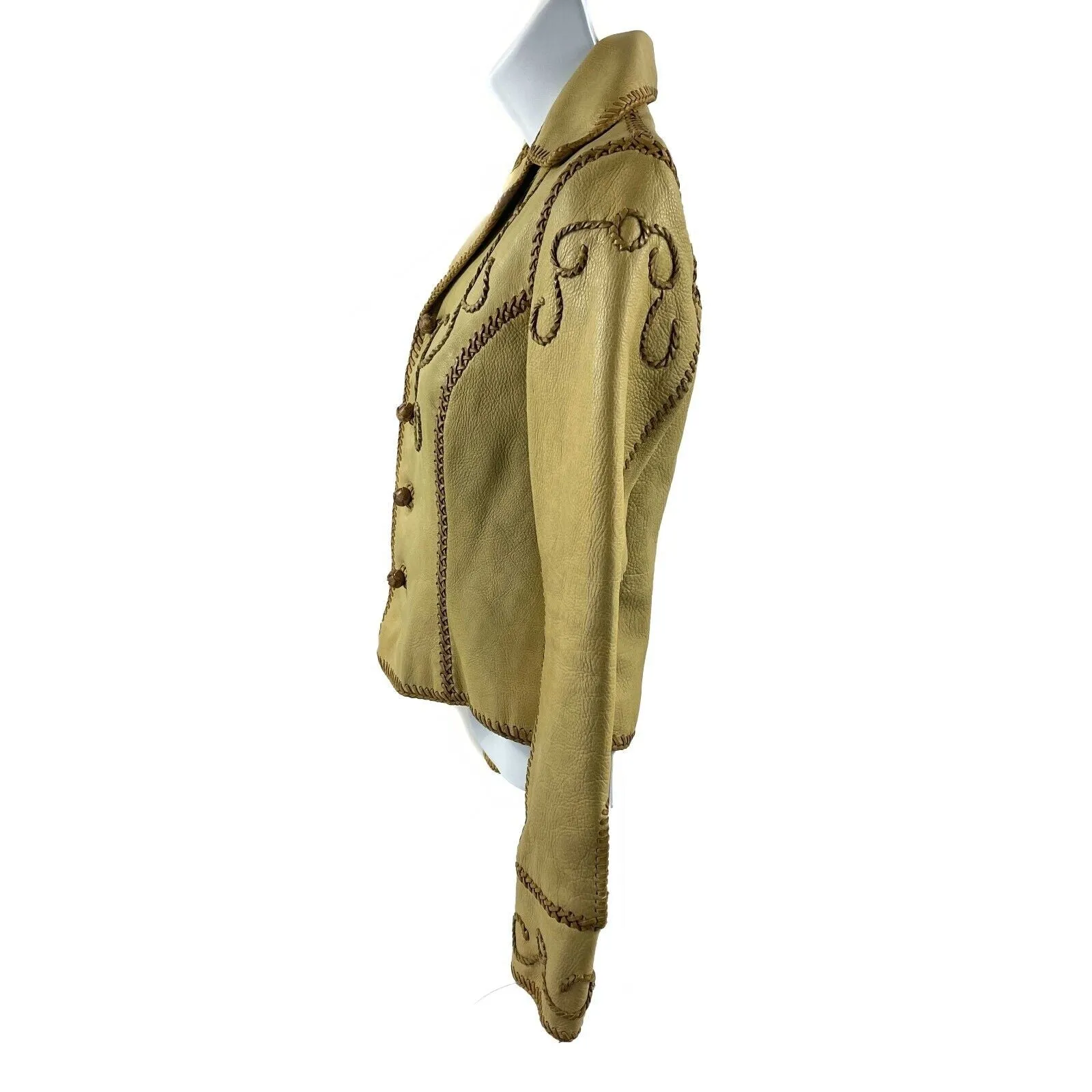 Ralph Lauren - Blue Label Western Leather Cropped Jacket - Camel Tan - 0 - XS