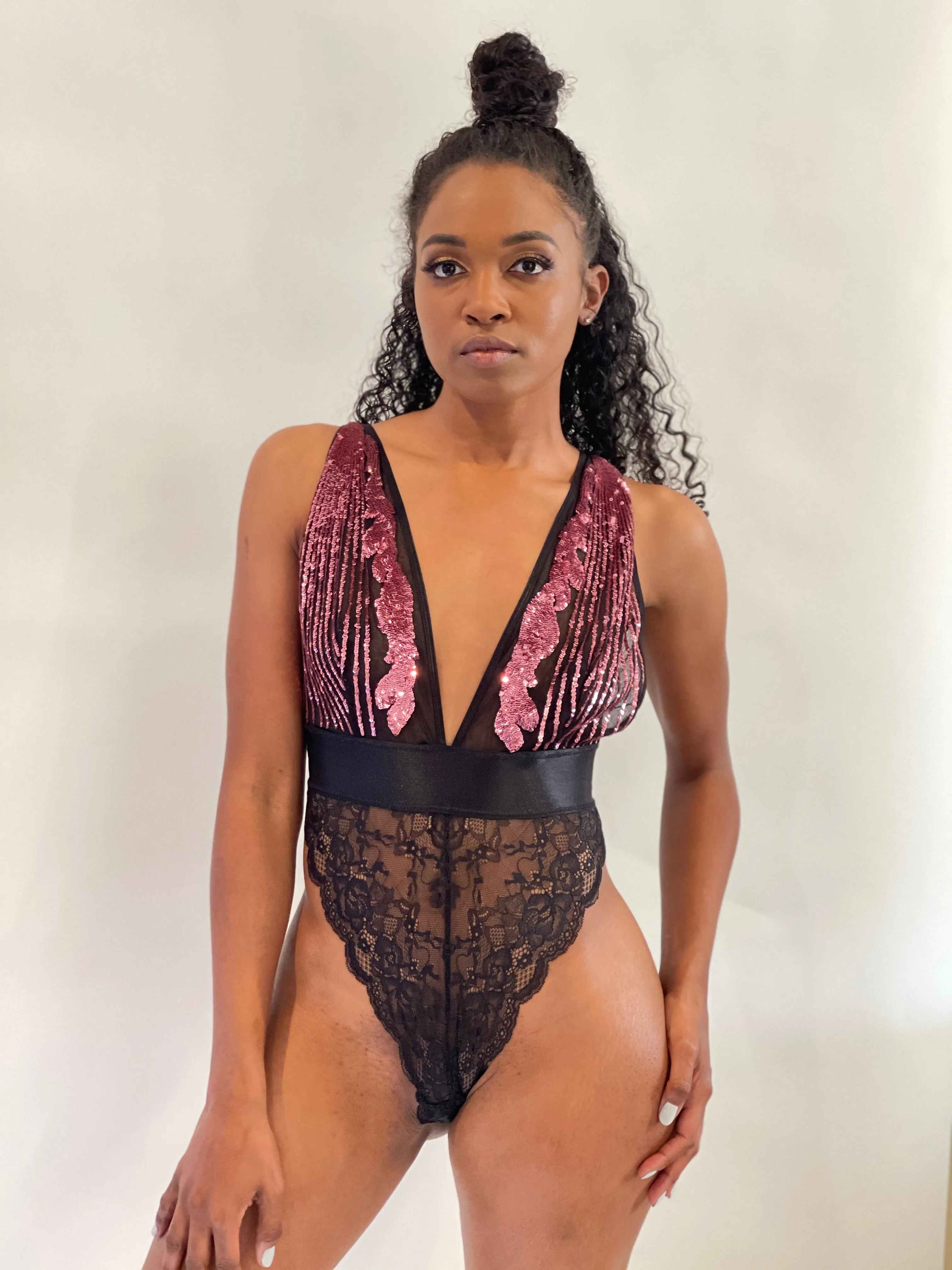 Raspberry & Lace Bodysuit