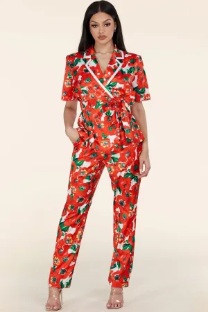 REDFLORAL  PC PANT SET