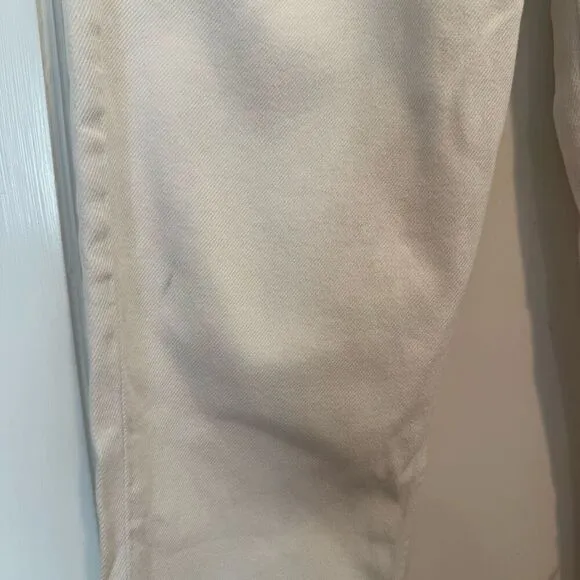 Reformation Julia High Cigarette Jeans Ivory Destroyed Size 28