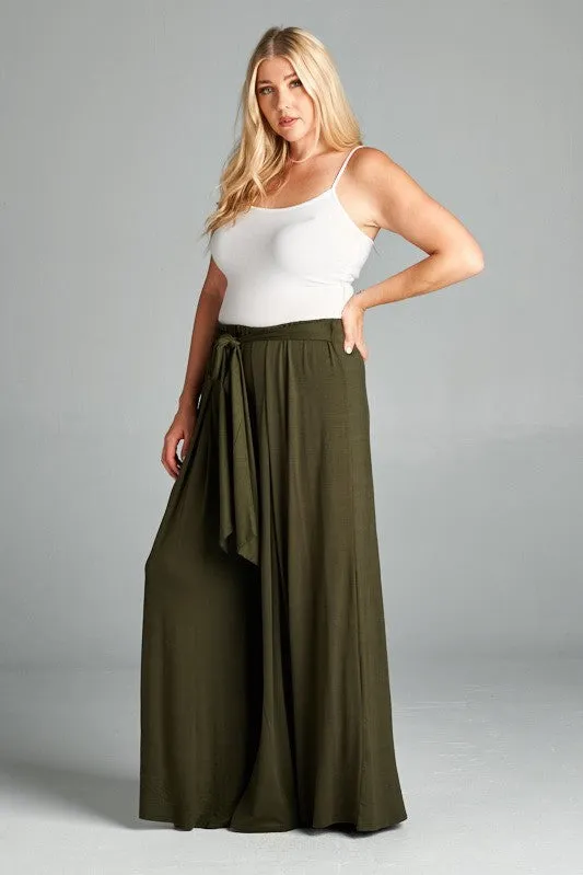 Regular Size Olive Palazzo Pants