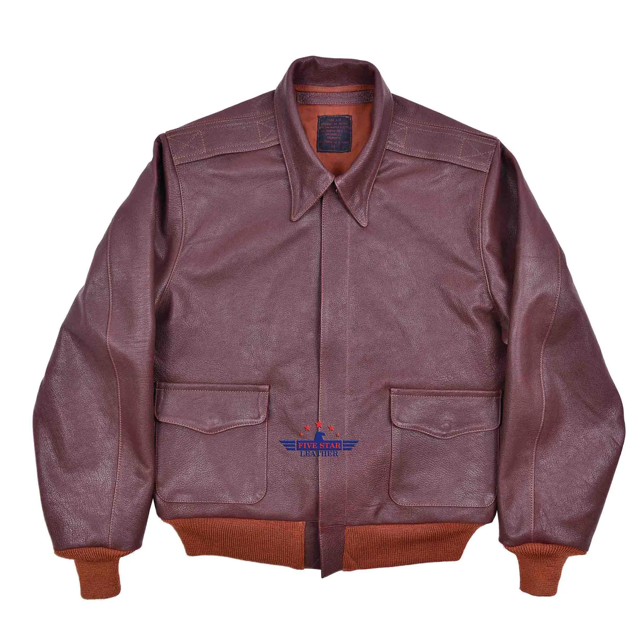 Repro A2 J. A. Dubow Mfg Co Contract 27798 Order No W535ac 27798 Leather Flight Jacket