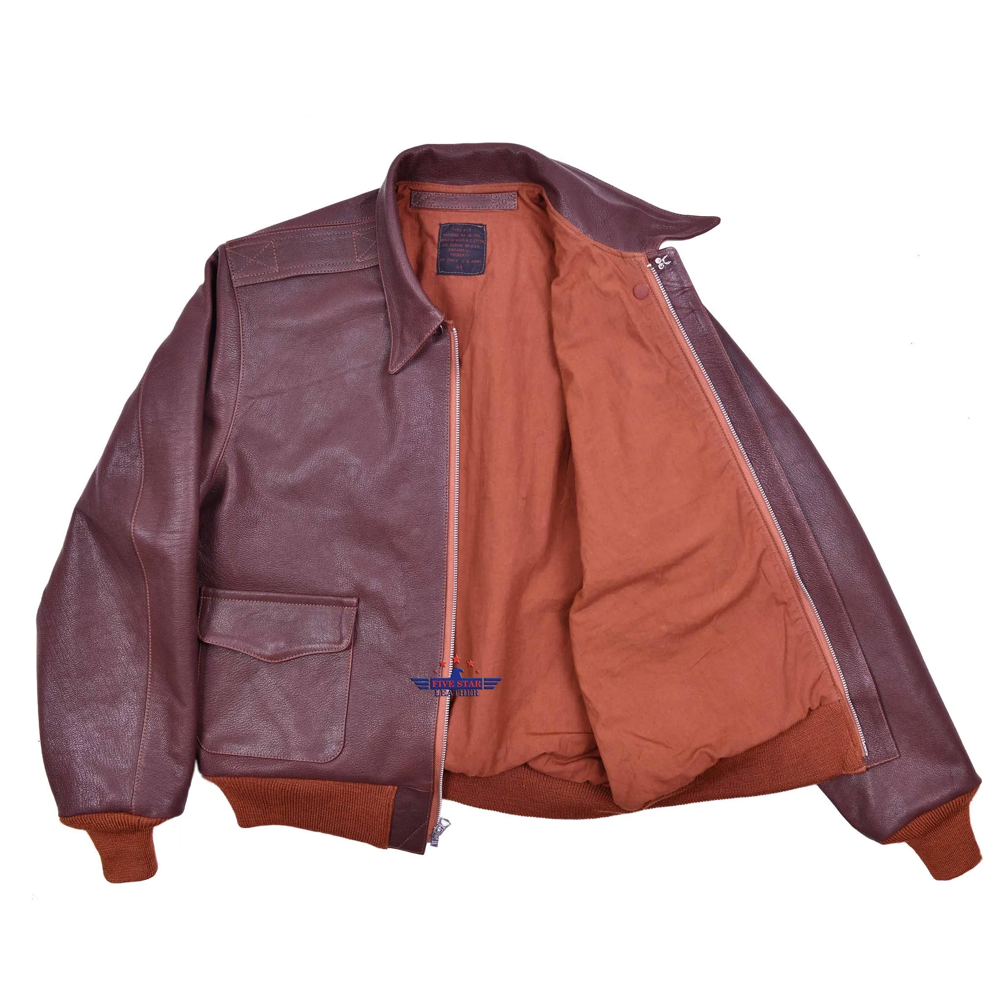 Repro A2 J. A. Dubow Mfg Co Contract 27798 Order No W535ac 27798 Leather Flight Jacket