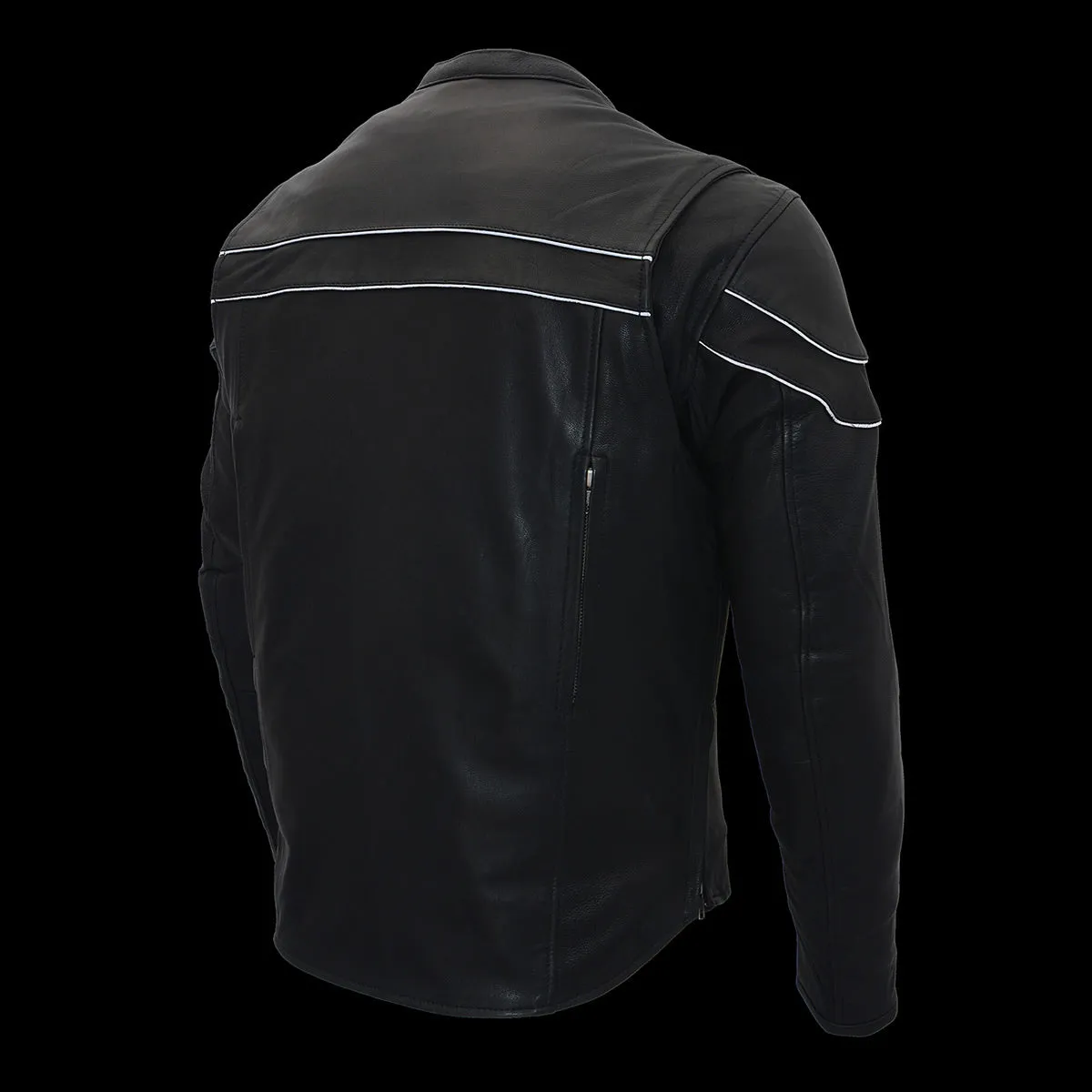 Retro Brown ML1408RT Men's  'Savage' Sporty Crossover Retro Leather Jacket