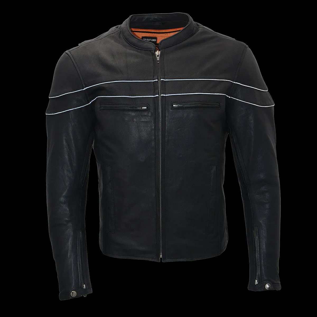 Retro Brown ML1408RT Men's  'Savage' Sporty Crossover Retro Leather Jacket