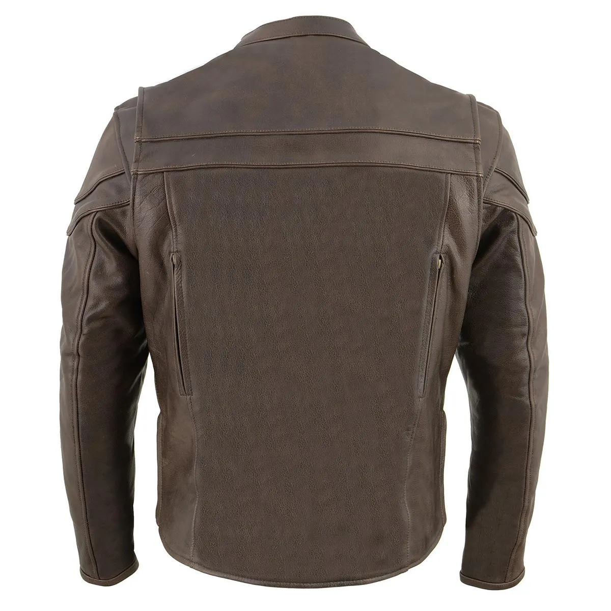 Retro Brown ML1408RT Men's  'Savage' Sporty Crossover Retro Leather Jacket