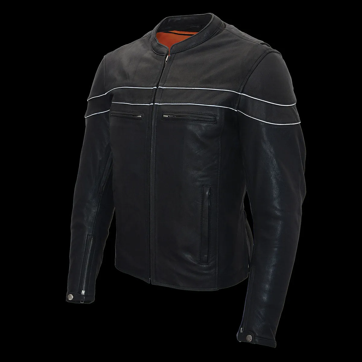 Retro Brown ML1408RT Men's  'Savage' Sporty Crossover Retro Leather Jacket