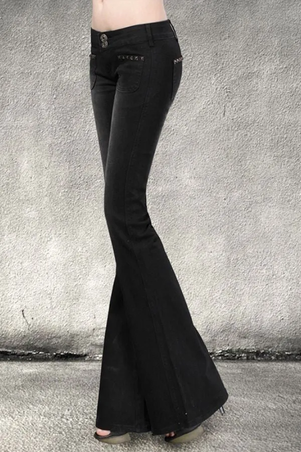 Retro High Waisted Button Front Jeans