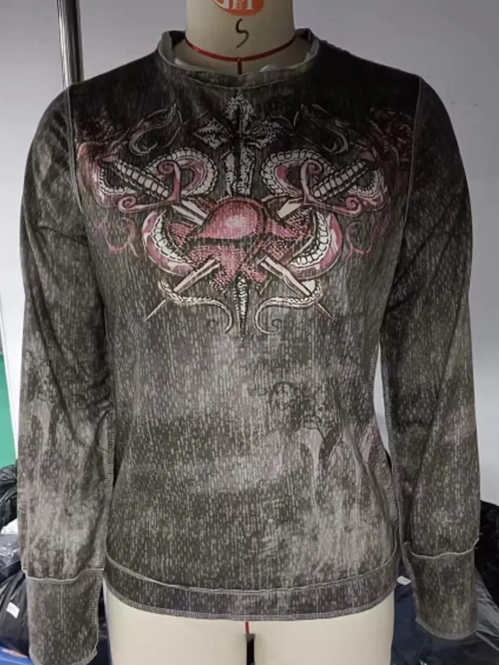 Retro printed sweatshirt