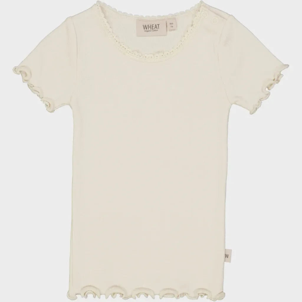 Rib T-Shirt SS in Eggshell