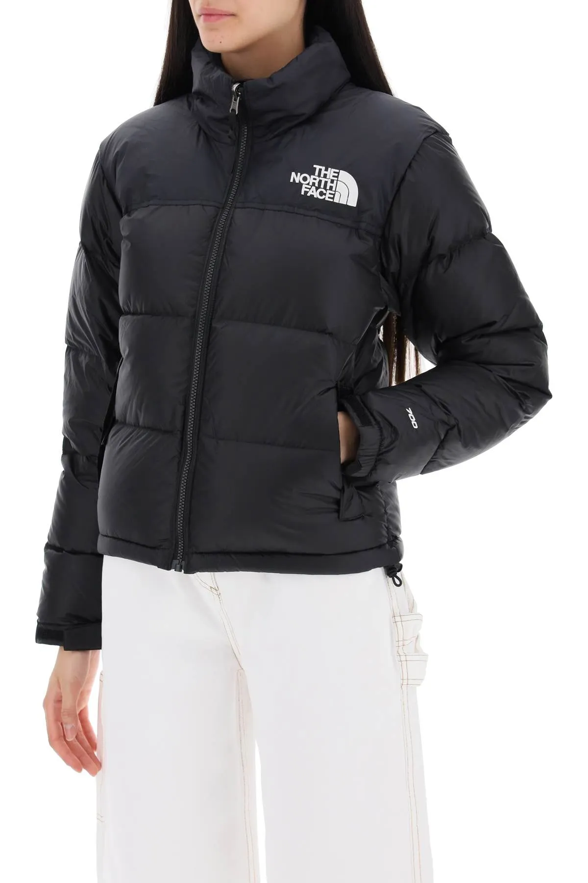 ripstop nylon nuptse cropped down jacket